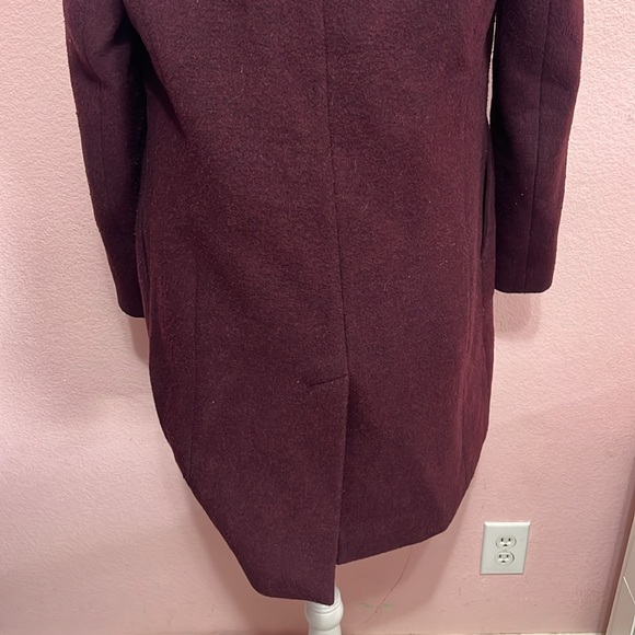 Oak + Fort Burgendy Wool Blend Button Down Winter Coat. Size S - Picture 8 of 10